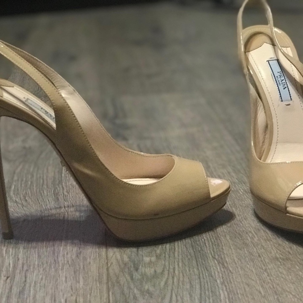 Prada Beige Women Slingback. Size 39.5